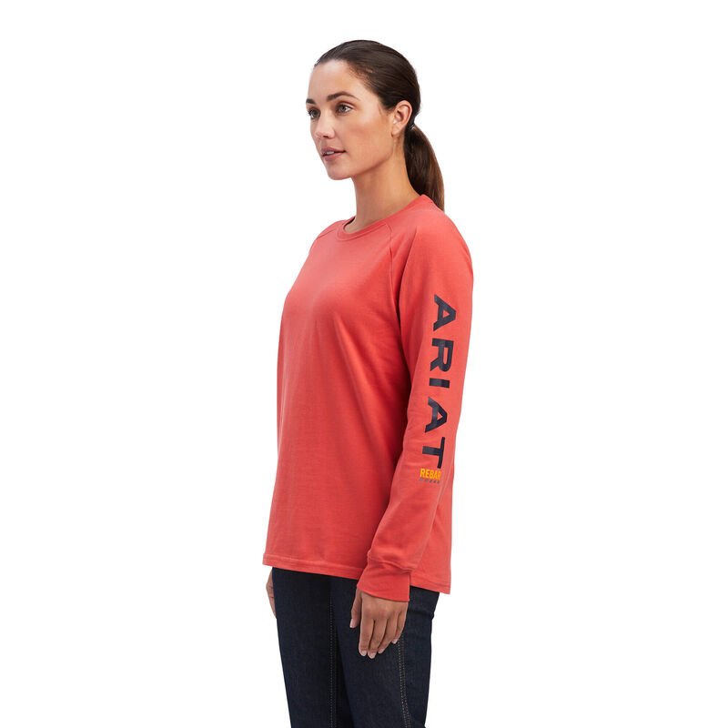 Ariat Hemden Damen - Rebar Cotton Strong Logo Graphic Koralle ( FUSRJ-0947 )